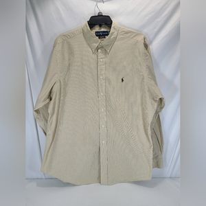 Polo Ralph Lauren Brown Checked Green Logo Button Up Shirt Men Size XXL RN41381